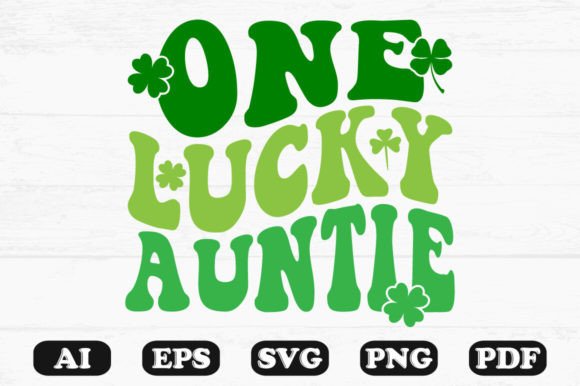 One Lucky Auntie Retro Wavy Svg T-shirt Design Review